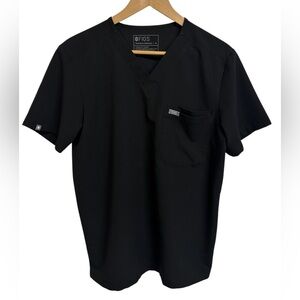 Figs Leon Three-Pocket Scrub Top Mens Black Medium